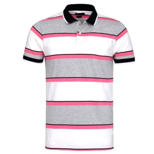 Custom logo printed short sleeve fashion 100% cotton men's sports polo shirts with collar tshirt polo