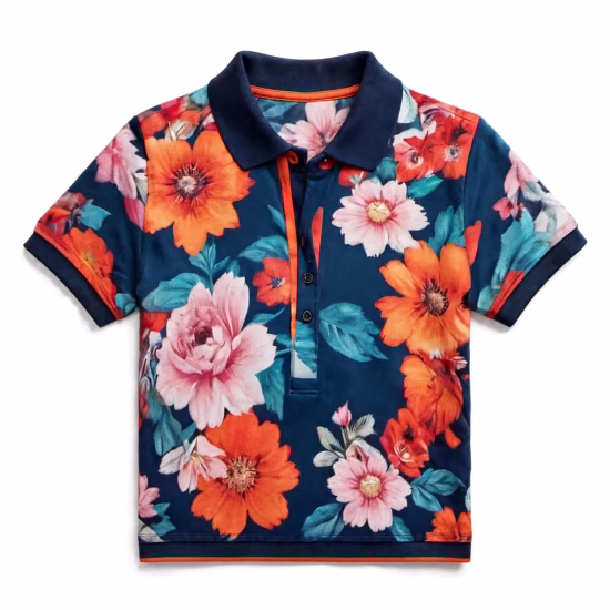 Floral Print Polo Shirt Exporter In Bangladesh