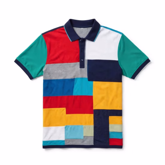 Buy Patchwork Polo Shirt near in  Sharjah, United Arab Emirates